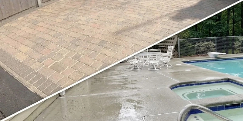 Pool deck and paver cleaning in Brandon, FL