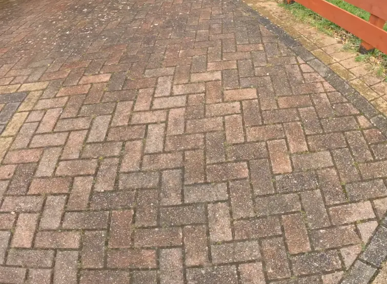 Patio paver cleaning before, Brandon FL
